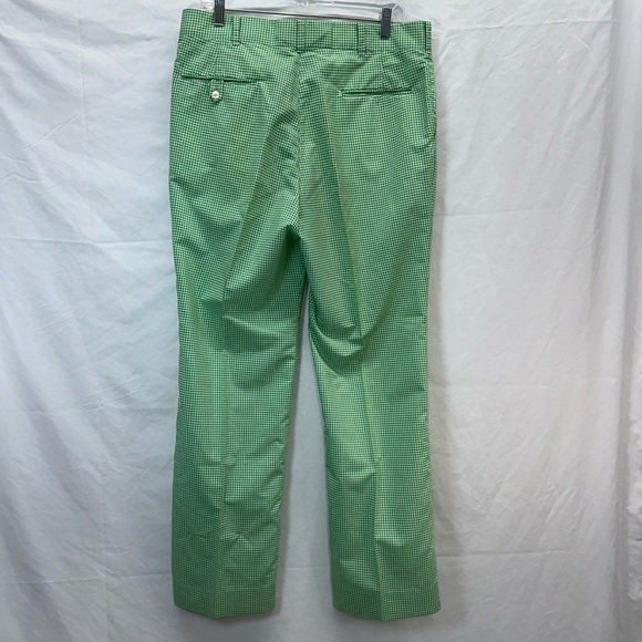 Luettgens Mens Vintage Green Checked Gingham Trousers Pants Size 36 x 32 - Picture 1 of 7